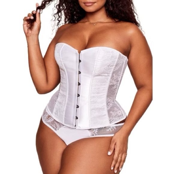 Adore Me Ashoka White Lace Corset NEW Women’s Size 0X (Sz 12-14) Bridal Gift - Picture 3 of 11